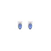 Sapphire Earring. Gold earring. Fine jewelry. Anatol. Golden Hall. Σκουλαρίκι χρυσό. Σκουλαρίκι  με ζαφείρια. Σκουλαρίκι τρυπητό. Σκουλαρίκι με ζαφείρι. Σκουλαρίκι με διαμάντια. Athens. Σκουλαρίκι με μπριγιάν.