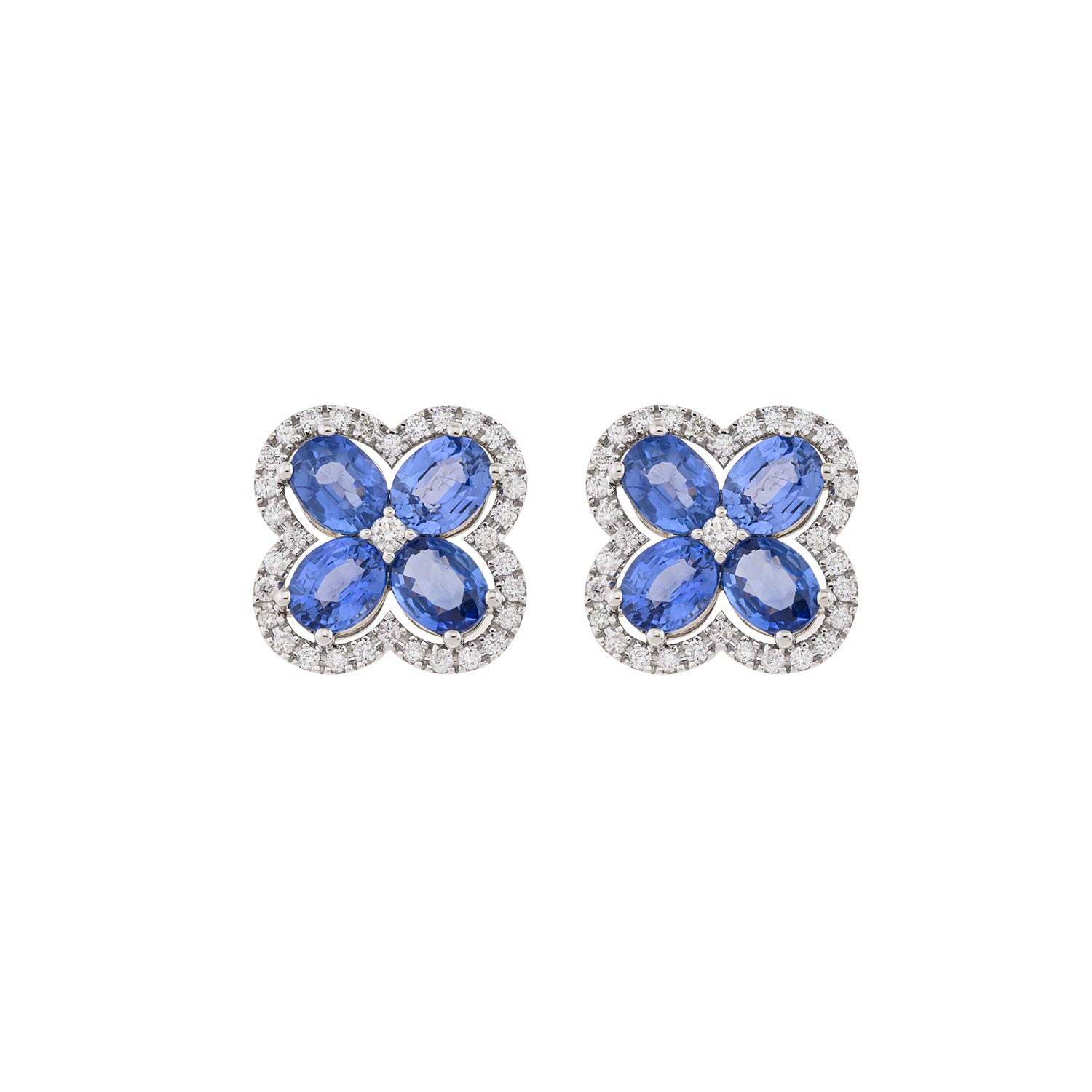 Sapphire Flower Earrings