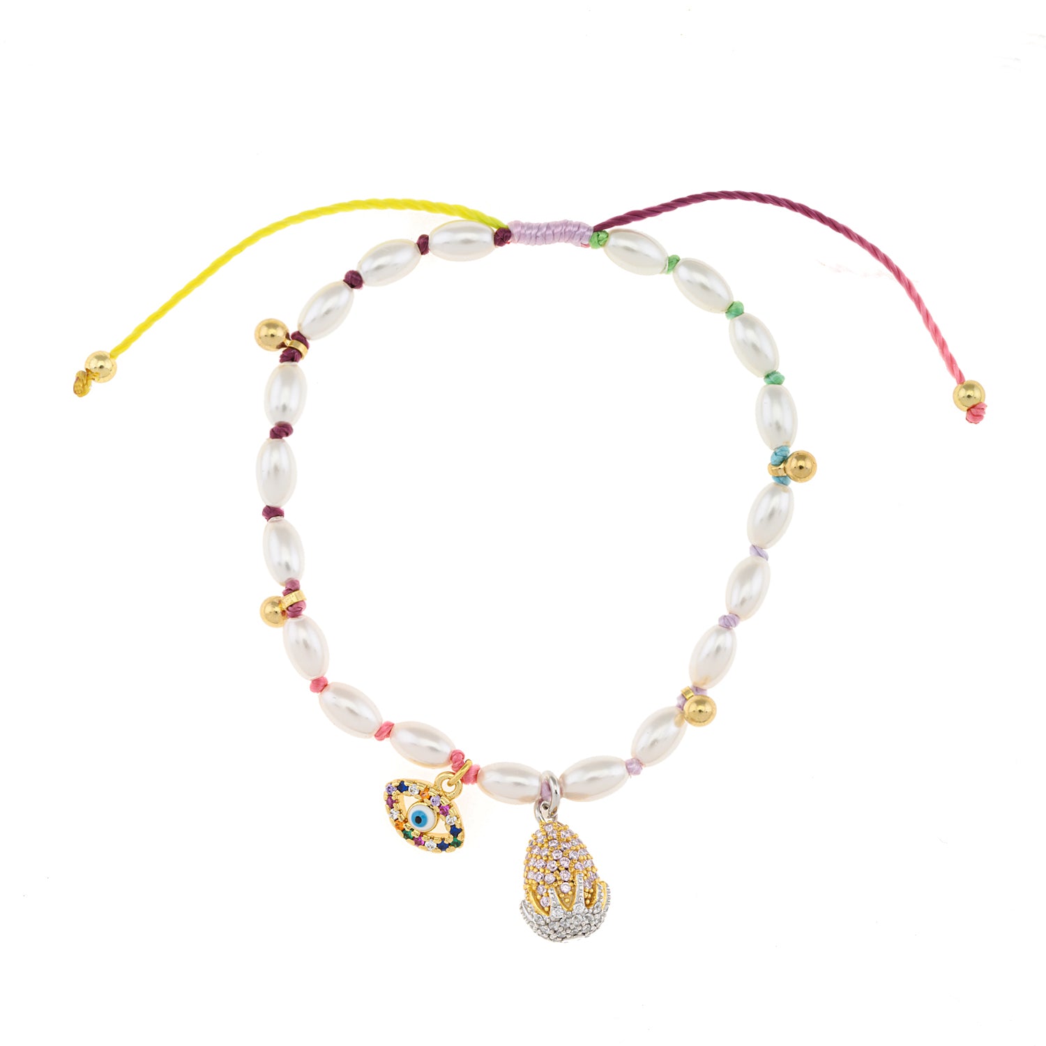 Tulip Egg on Pearls Bracelet