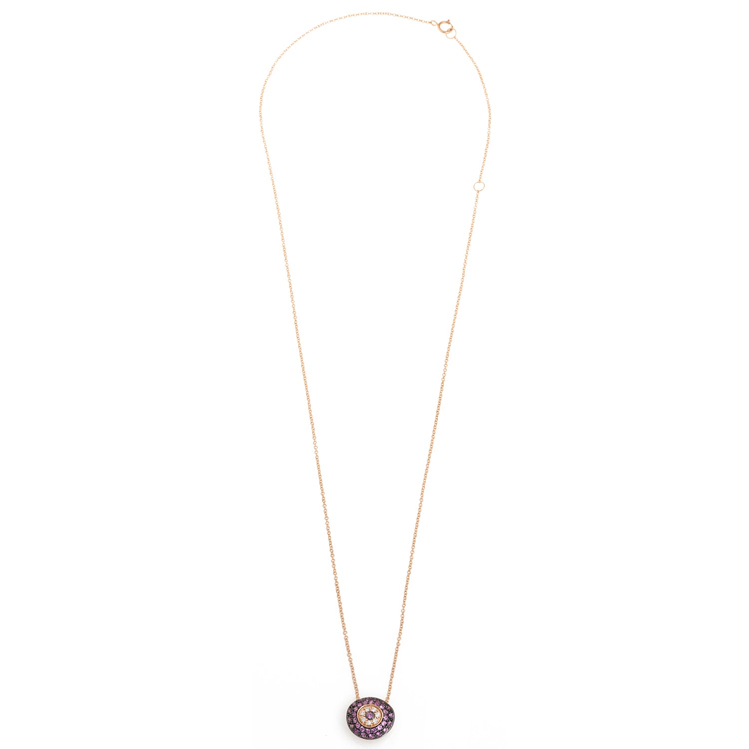 Pink Sapphire Pebble Evil Eye
