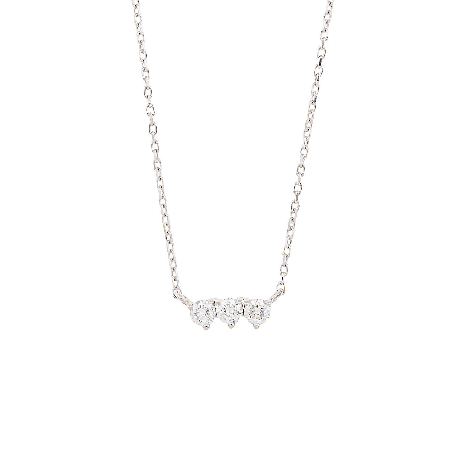 Three Diamond Bar Necklace