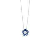 Sapphire Necklace. Sapphire and diamond necklace. Sapphire necklace for gift. Chain necklace. Anatol jewelry. Fine jewelry. Golden Hall. Kifissia. Athens. Χρυσό κολιέ. Κολιέ με διαμάντια. Χρυσά κοσμήματα. Κηφισιά. Κολιέ με μπριγιάν. Κολιέ με ζαφείρια. Κολιέ με μπριγιάν και ζαφείρια. Flower necklace.