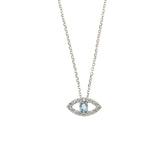 Evil Eye Necklace. Diamond Necklace. Blue Sapphires. Tear drop necklace. 18K Gold. Rose Gold, White Gold, Yellow Gold. Fine Jewelry. Gift. Κολιέ μάτι. Κολιέ για δώρο μάτι. Χρυσό κολιέ. Κολιέ με διαμάντια. Κολιέ με ζαφείρια. Μάτι φυλαχτό. Μάτι με διαμάντια. Στρογγυλό μάτι κολιέ. Aquamarine eye necklace.