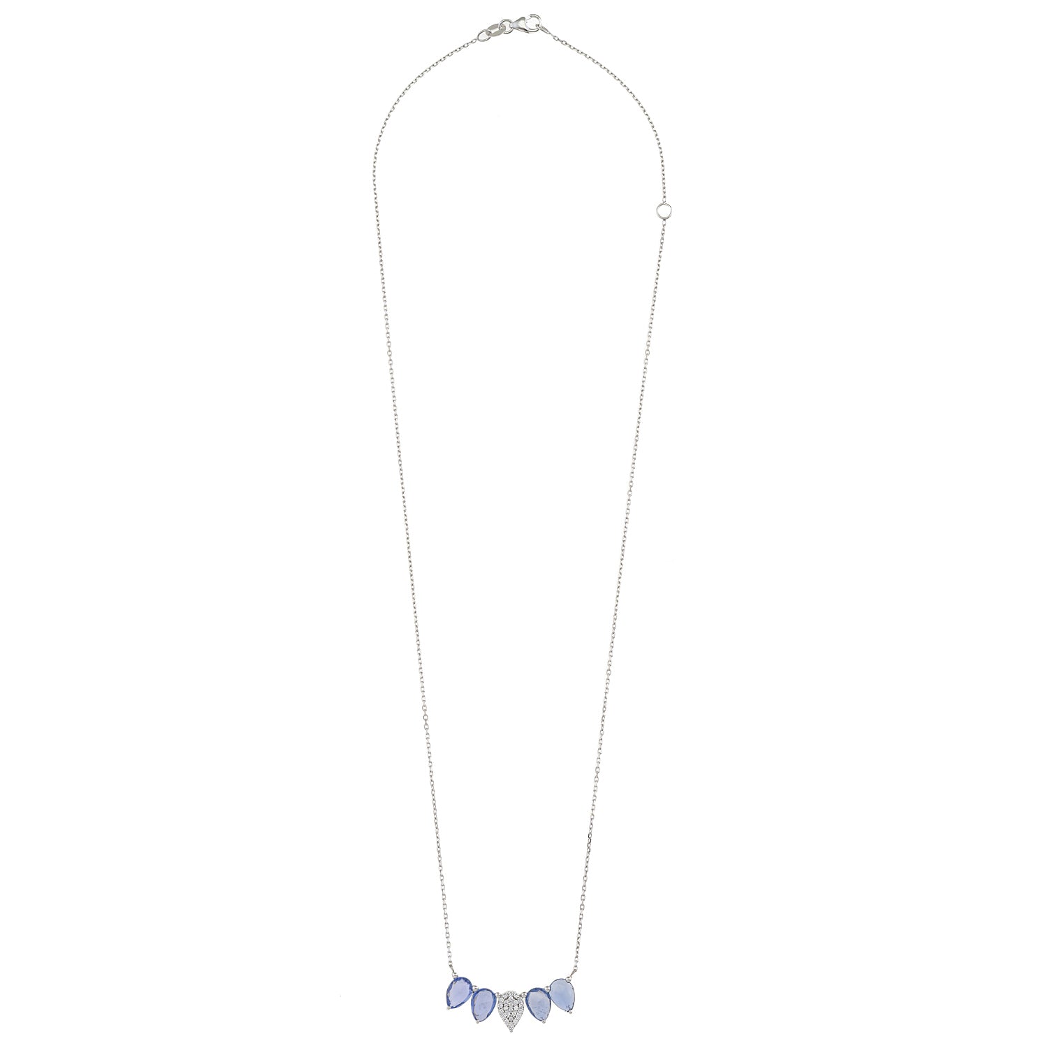 Sapphire Necklace. Sapphire and diamond necklace. Sapphire necklace for gift. Chain necklace. Anatol jewelry. Fine jewelry. Golden Hall. Kifissia. Athens. Χρυσό κολιέ. Κολιέ με διαμάντια. Χρυσά κοσμήματα. Κηφισιά. Κολιέ με μπριγιάν. Κολιέ με ζαφείρια. Κολιέ με μπριγιάν και ζαφείρια.