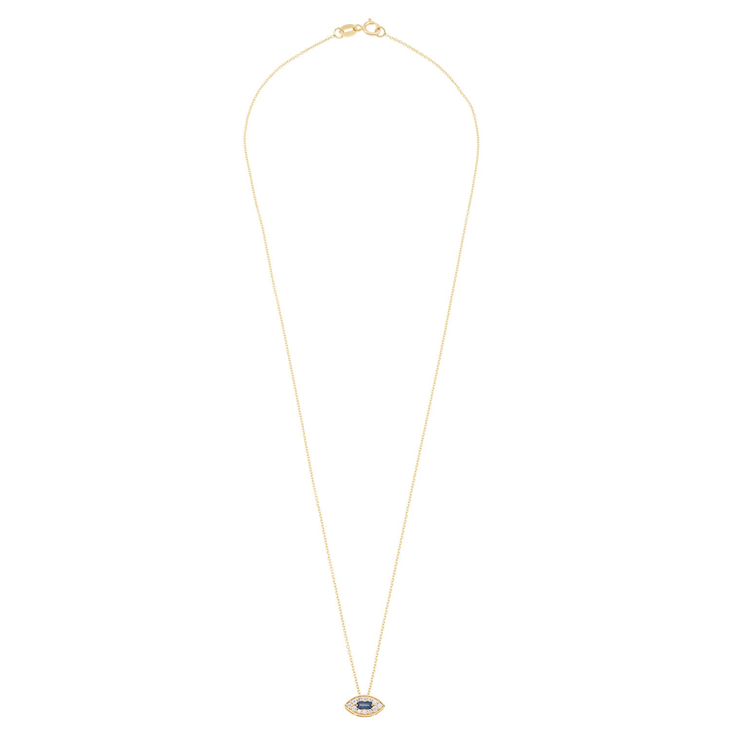 Blue Baguette Eye Necklace