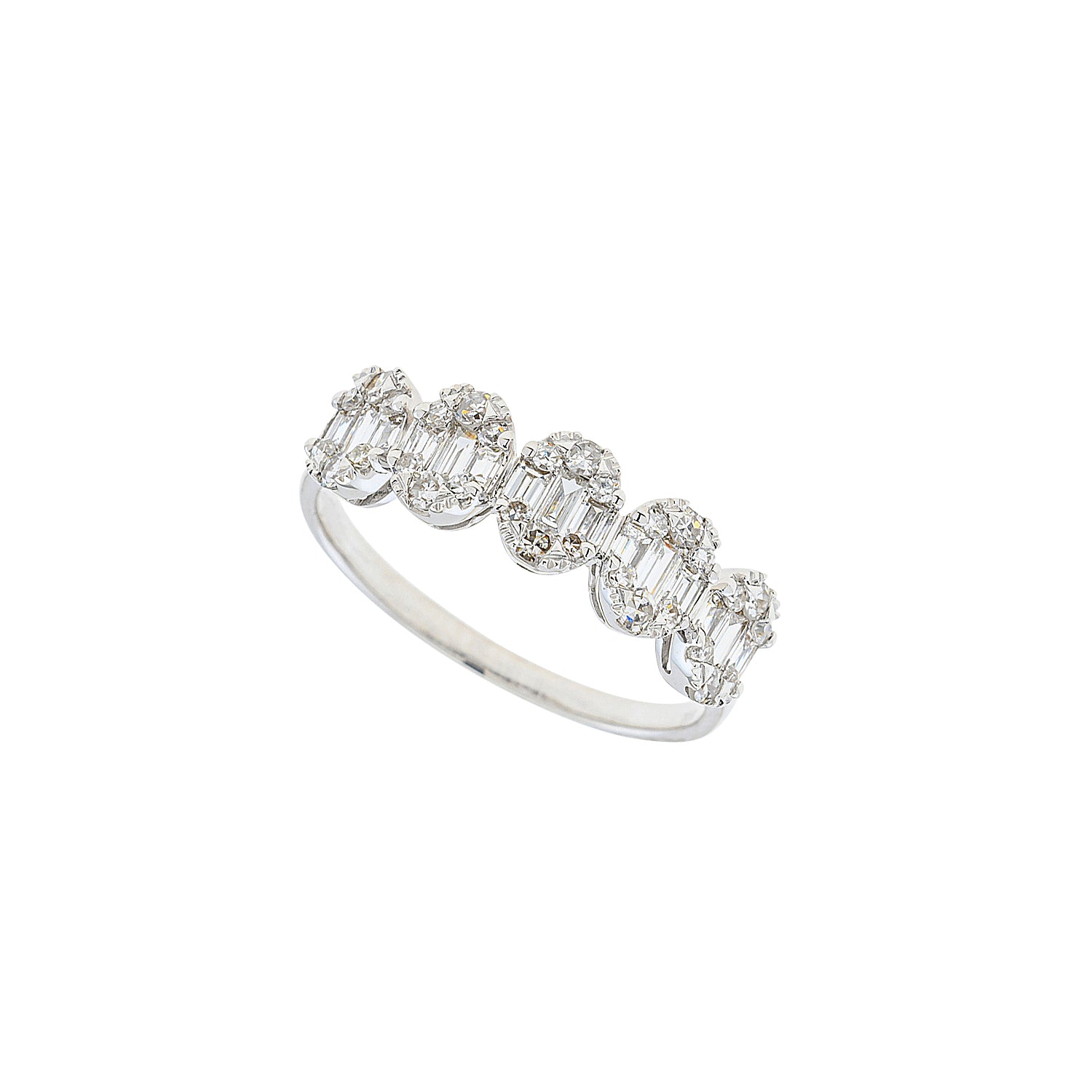 Oval Diamond Clusters Eternity Ring