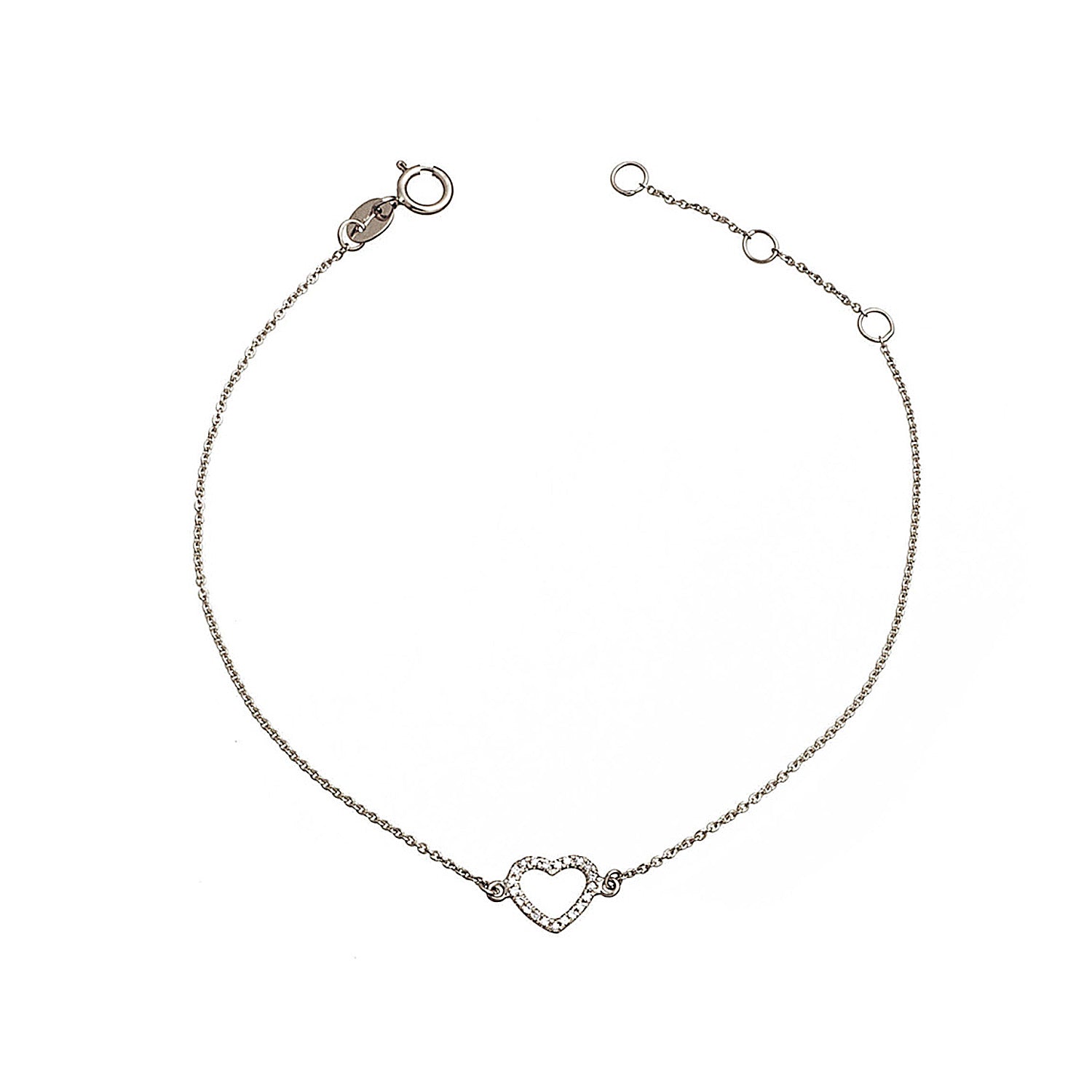 Diamond heart bracelet.