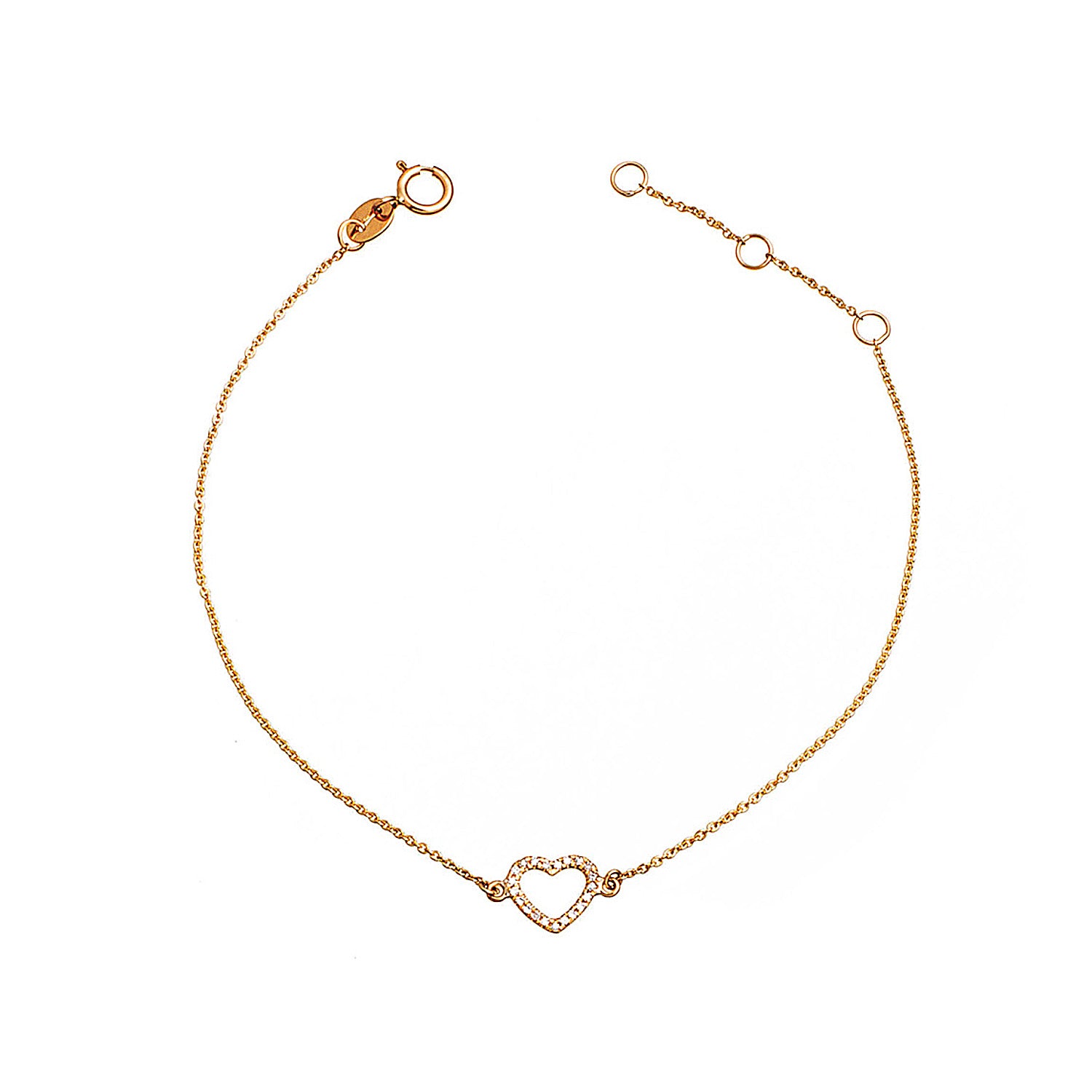 Diamond heart bracelet.