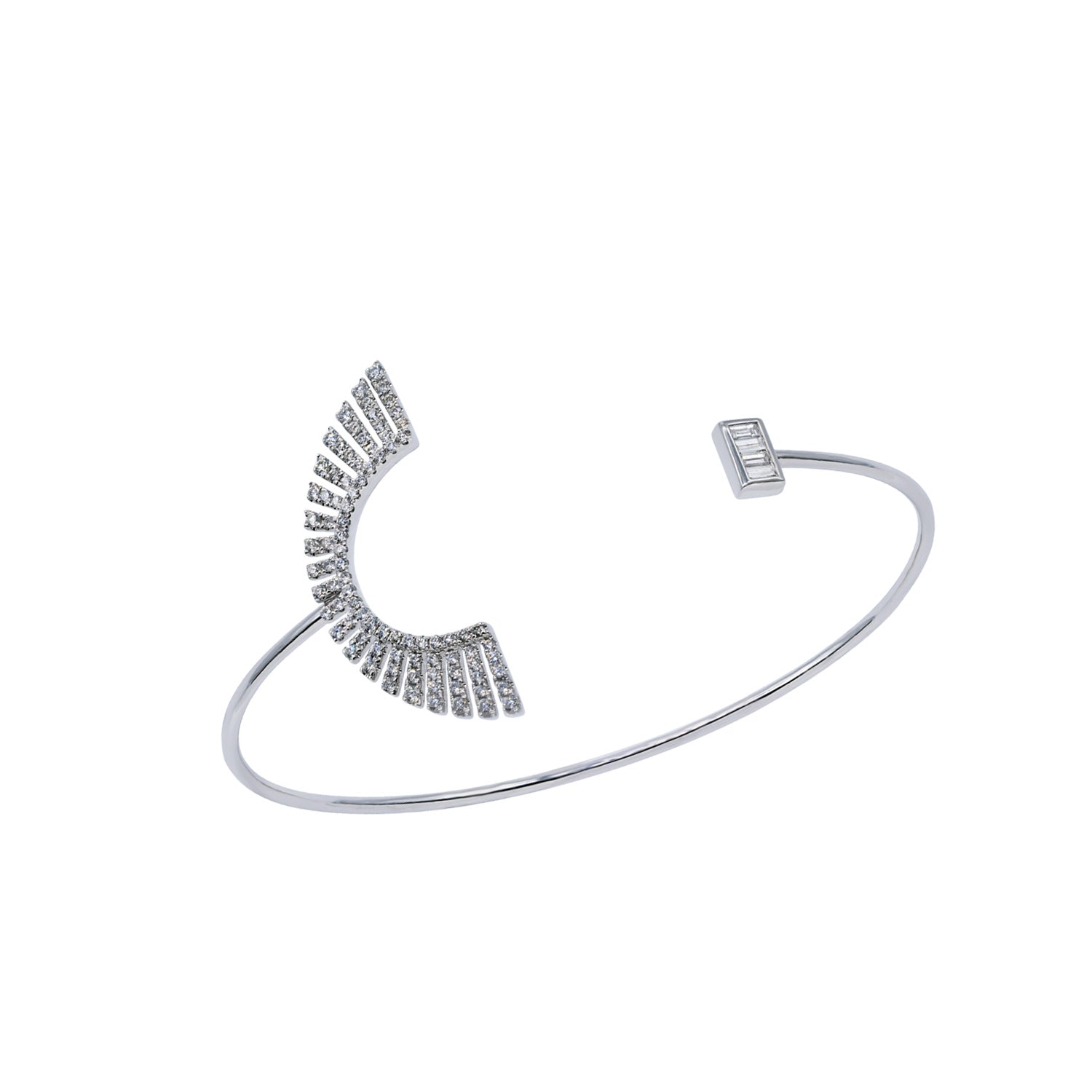 Diamond Bangle Bracelet. White Gold Bracelet