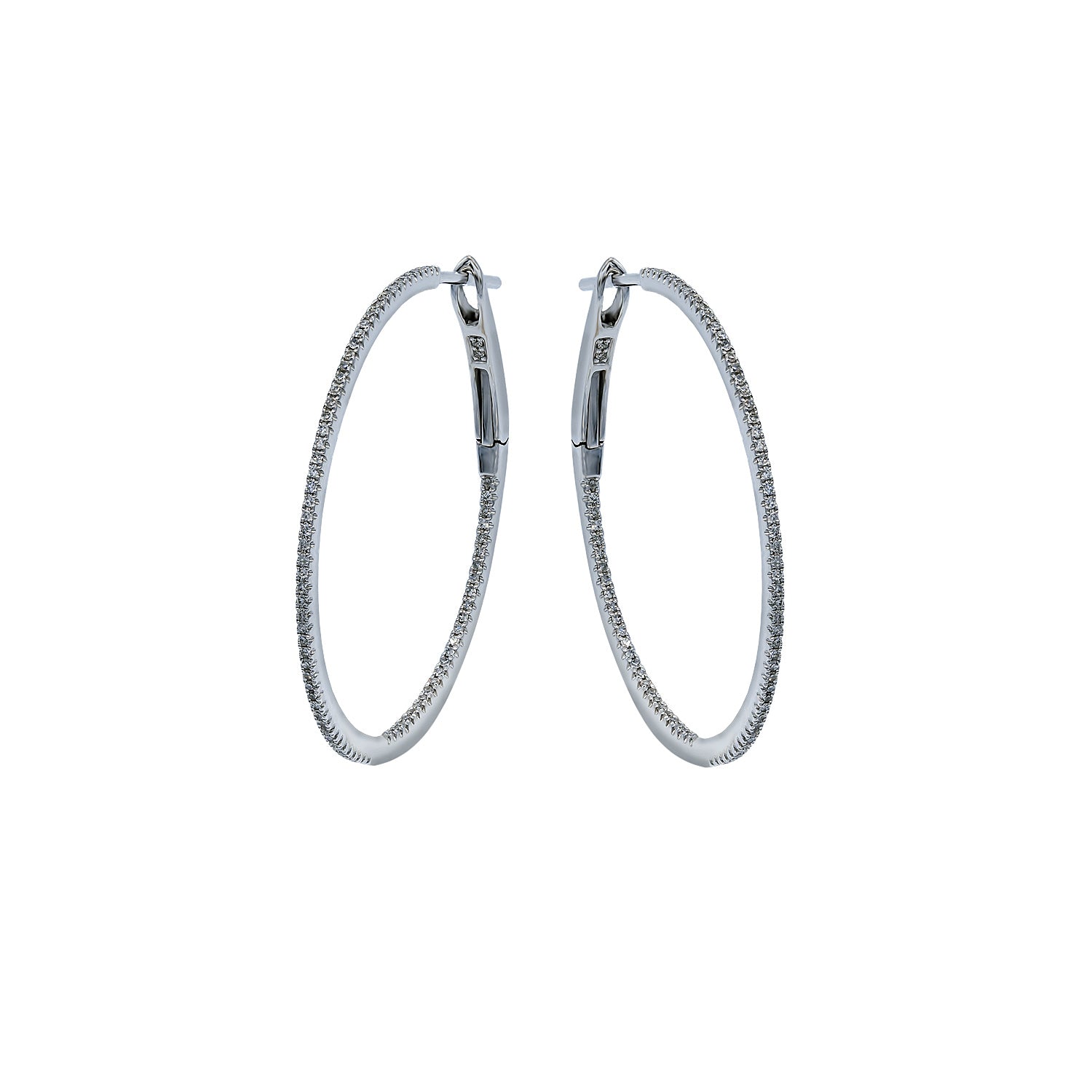 White Gold Diamond Hoop Earrings