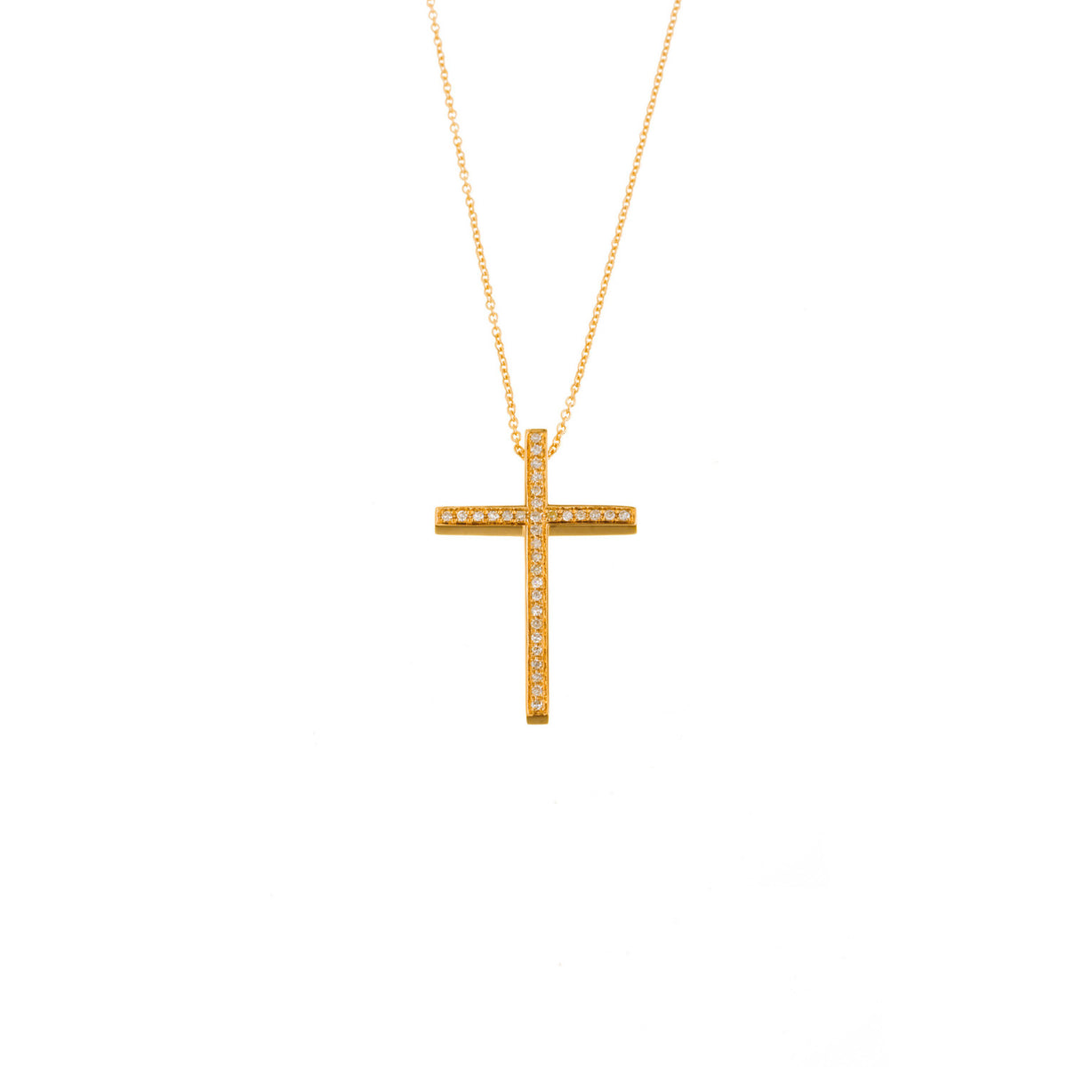 Gold and Diamond Cross Necklace