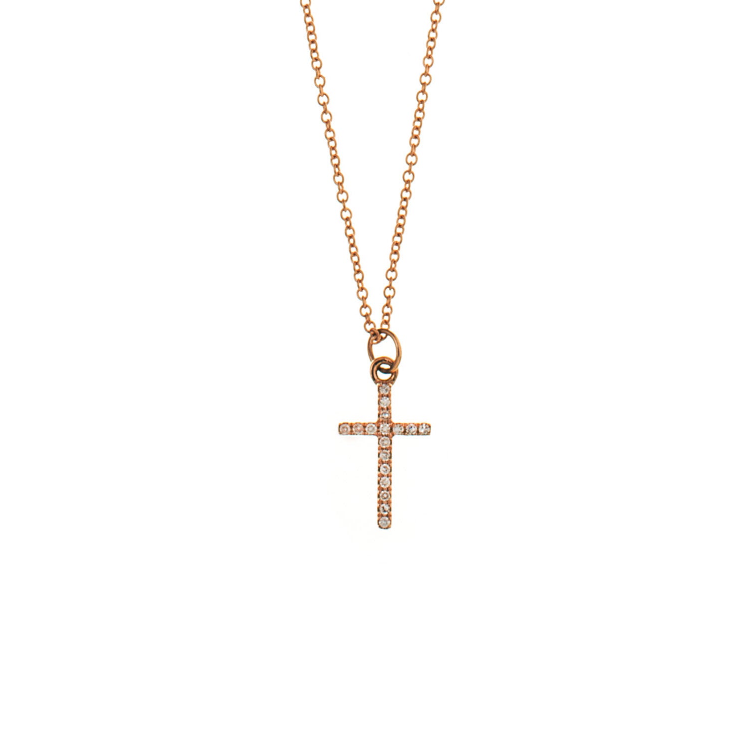 Swarovski rose deals gold cross necklace