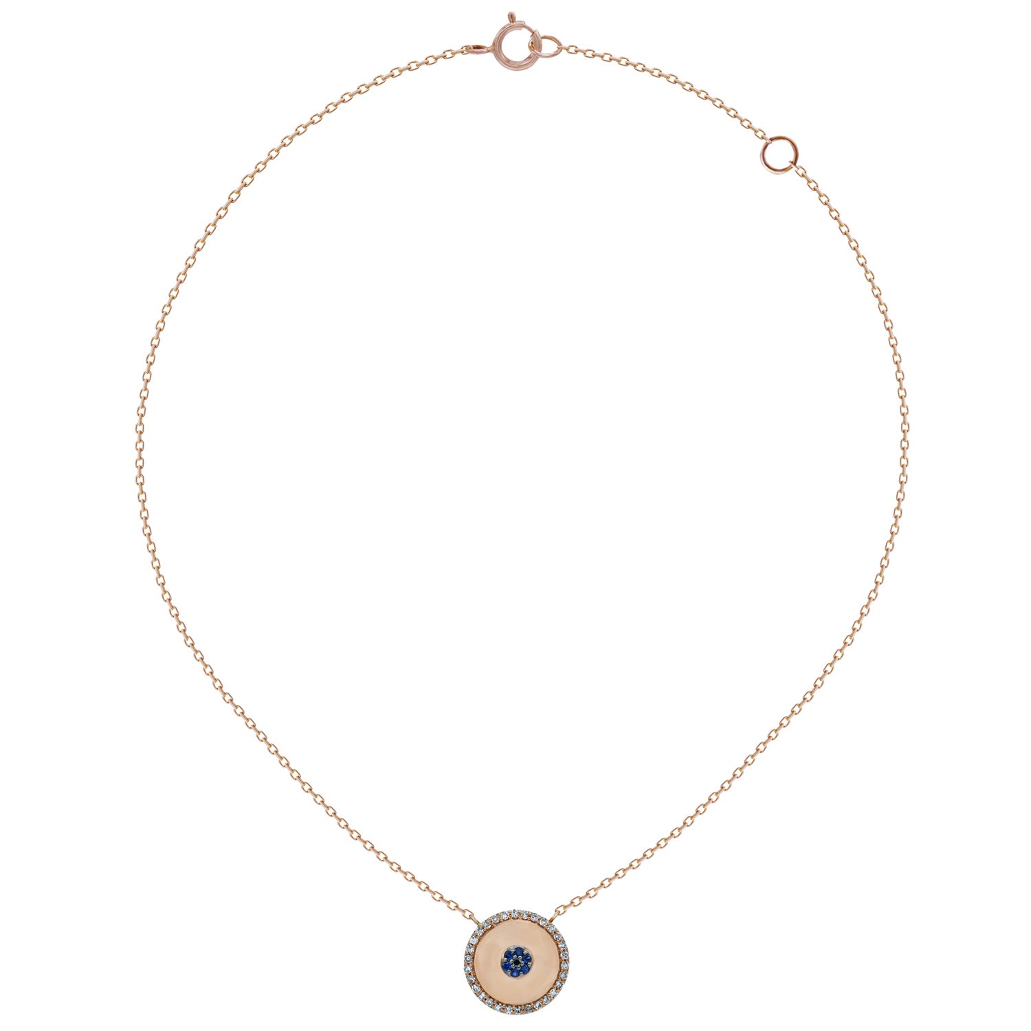 Evil eye necklace. Sapphire evil eye.  Μάτι κολιέ.