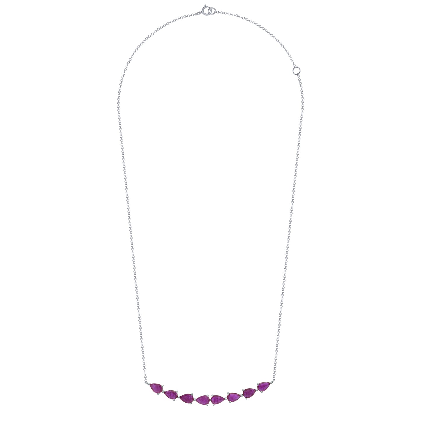 Gold and Ruby Bar Necklace