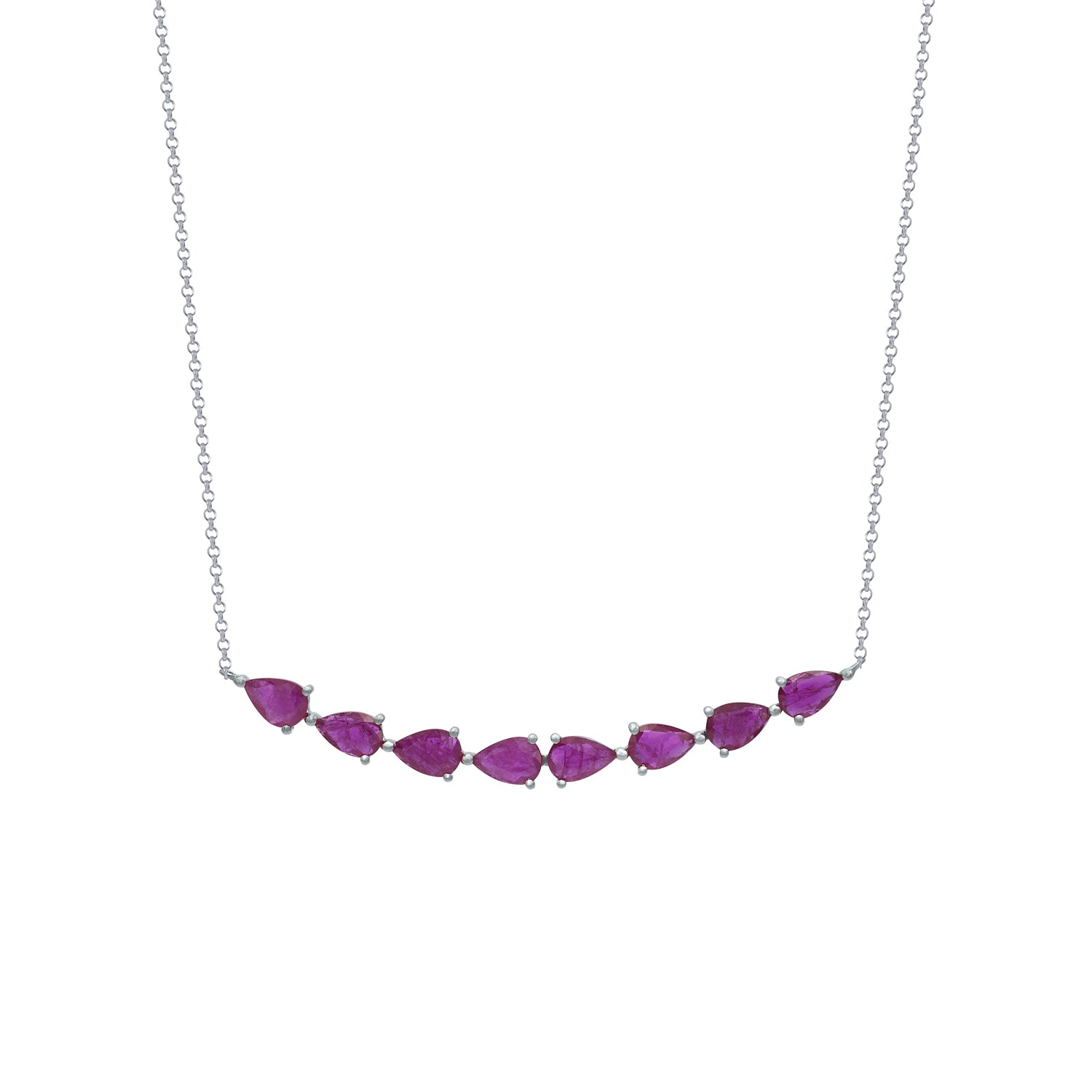 Gold and Ruby Bar Necklace