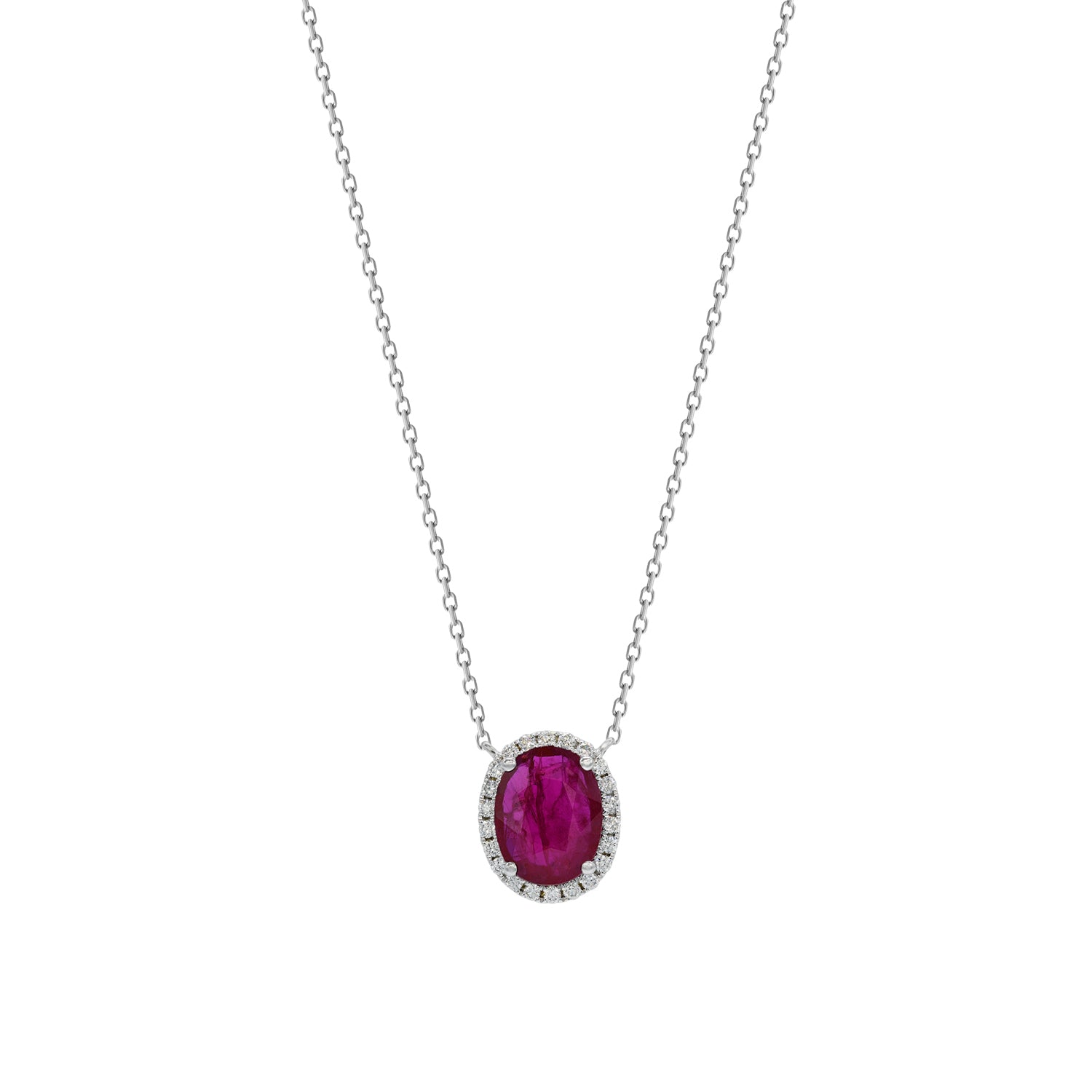 Oval Ruby Necklace