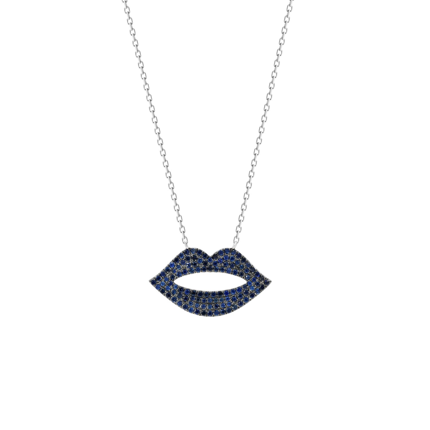 18K Gold with sapphire lip necklace