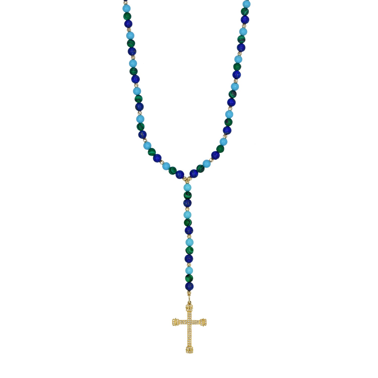 Tricolore Bead Rosery Necklace
