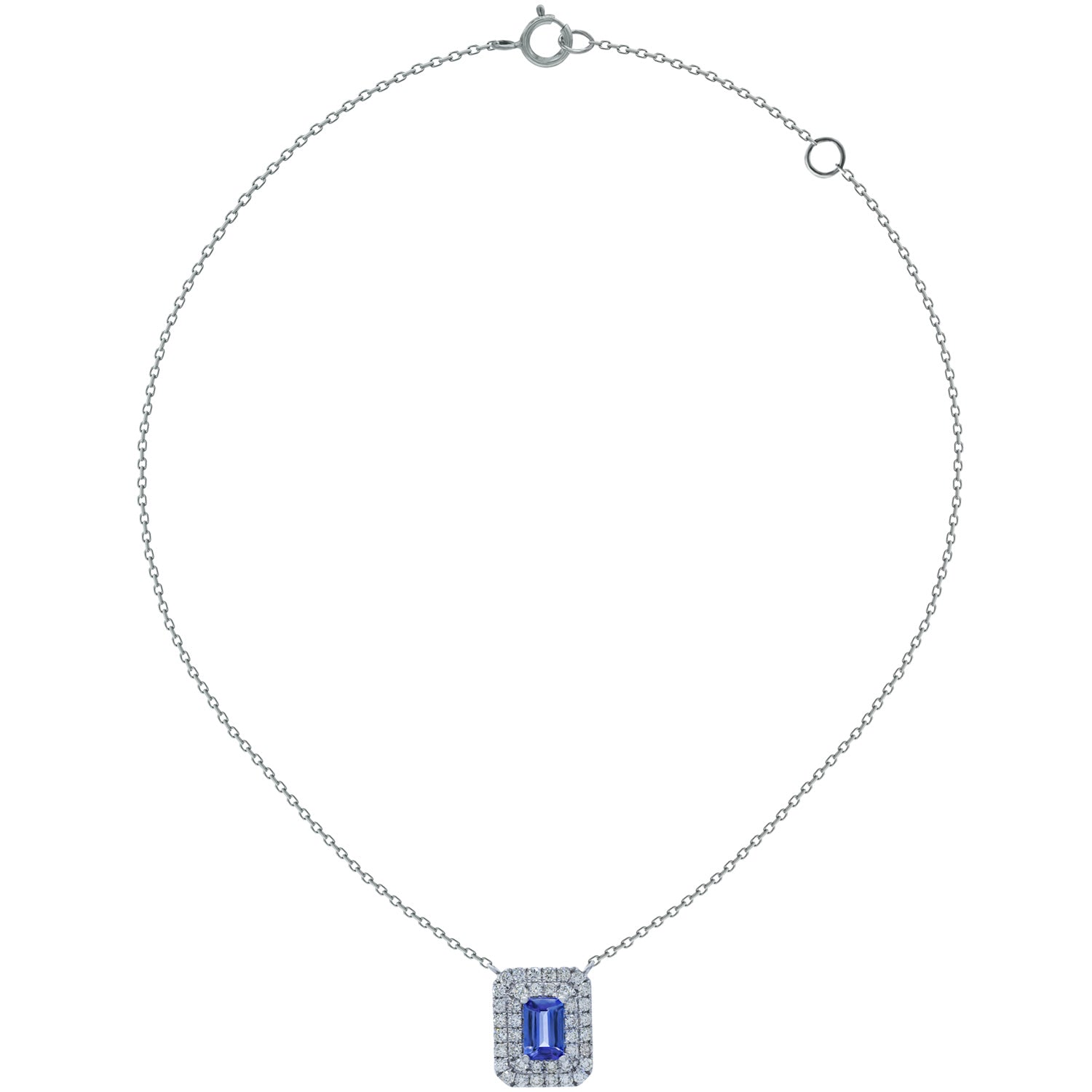 Tanzanite Necklace. Diamond and tanzanite necklace. Gift necklace. Gold necklace. Diamond necklace. Precious stone necklace. Rose gold necklace. Chain necklace. Easy to wear necklace. Anatol jewelry. Fine jewelry. Golden Hall. Kifissia. Athens.