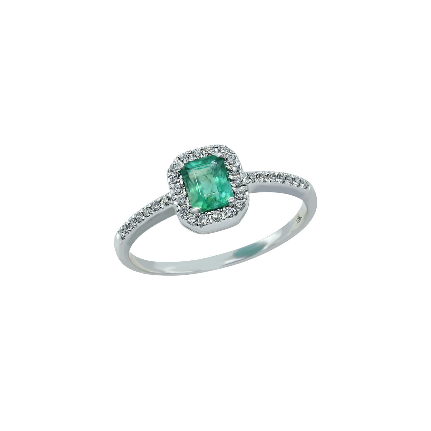 Emerald Ring. Diamond and emerald ring.