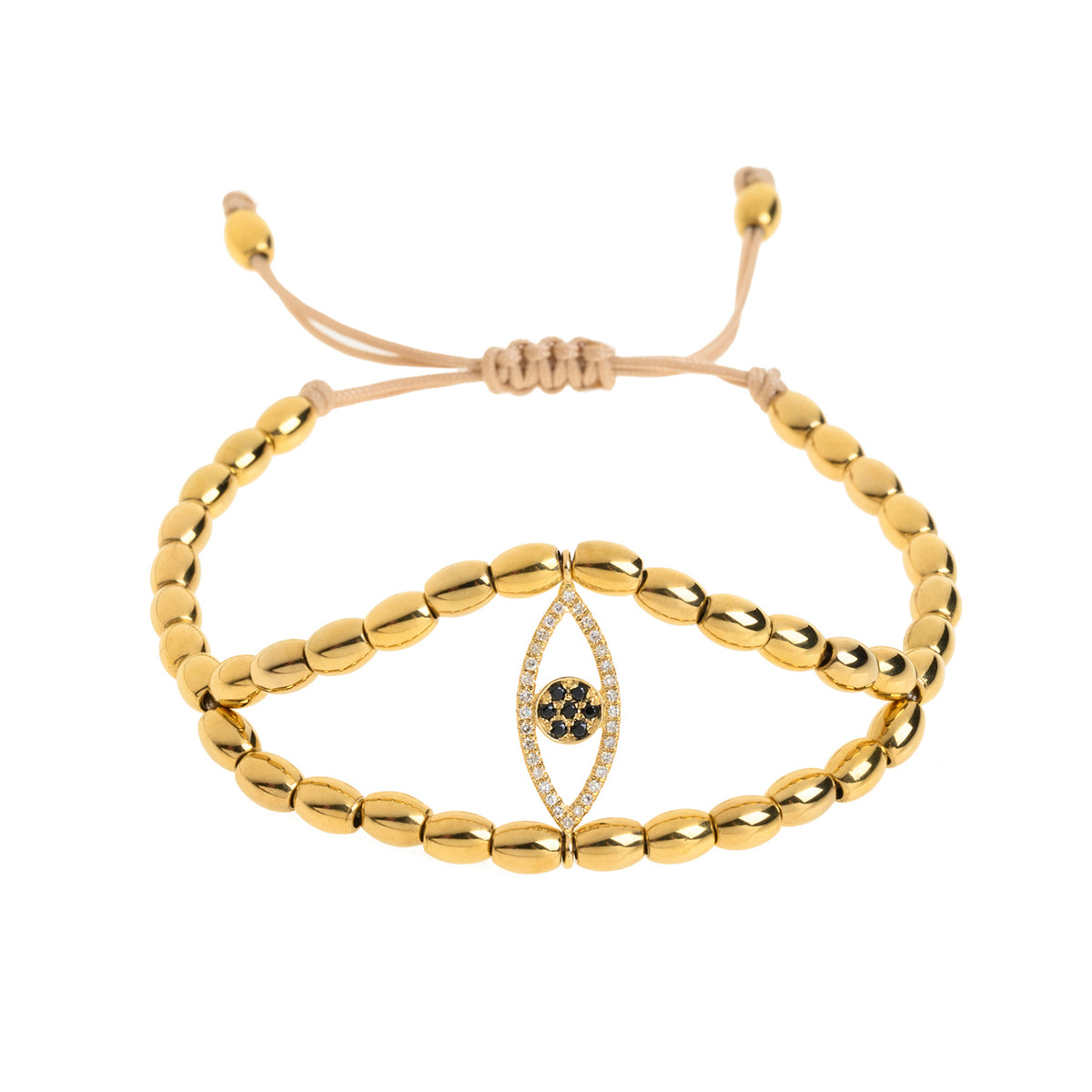 Evil Eye Gold Ceramic Beads Bracelet