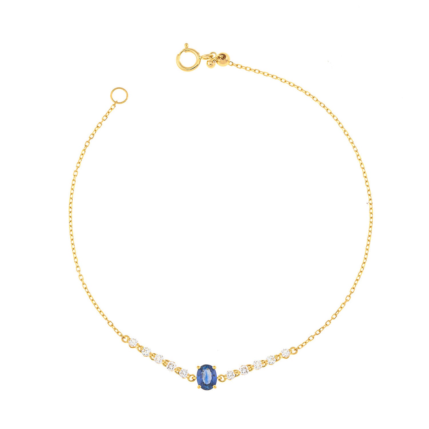 Gold and diamond chain bracelet. Sapphire bracelet. Blue Sapphire bracelet. Diamond and sapphire bracelet. Anatol jewellery. Fine jewellery. Χρυσά κοσμήματα. Χρυσό βραχιόλι. Βραχιόλι με μπριγιάν. Βραχιόλι με ζαφείρι. Βραχιόλι με διαμάντια και ζαφείρια.