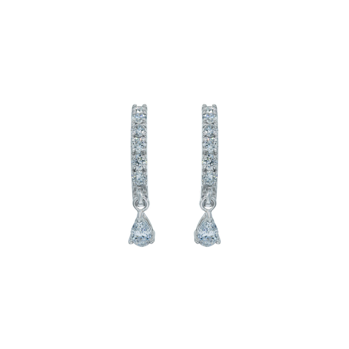 Tiffany 18k White Gold Medium Diamond Hoop Earrings