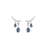 Sapphire Earring. Earrings. 18K gold earring. White Gold, yellow gold, rose gold. Perfect Gift. Earring gift. Fine jewelry. Anatol. Kifissia. Golden Hall. Σκουλαρίκι χρυσό. Σκουλαρίκι  με ζαφείρια. Σκουλαρίκι τρυπητό. Σκουλαρίκι με ζαφείρι. Σκουλαρίκι με διαμάντια. Athens. Κηφισιά. Σκουλαρίκι με μπριγιάν. 