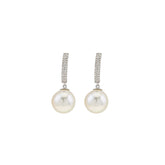 Pearl Earring. Earrings. 18K gold earring. Fresh water pearl. White Gold, yellow gold, rose gold. Perfect Gift. Earring gift. Hanging Pearl. Chain Erring. Fine jewelry. Anatol. Σκουλαρίκι χρυσό. Σκουλαρίκι  με μαργαριτάρι. Σκουλαρίκι αλυσίδα. Σκουλαρίκι με πέρλα. Athens. Button Pearl Earring.