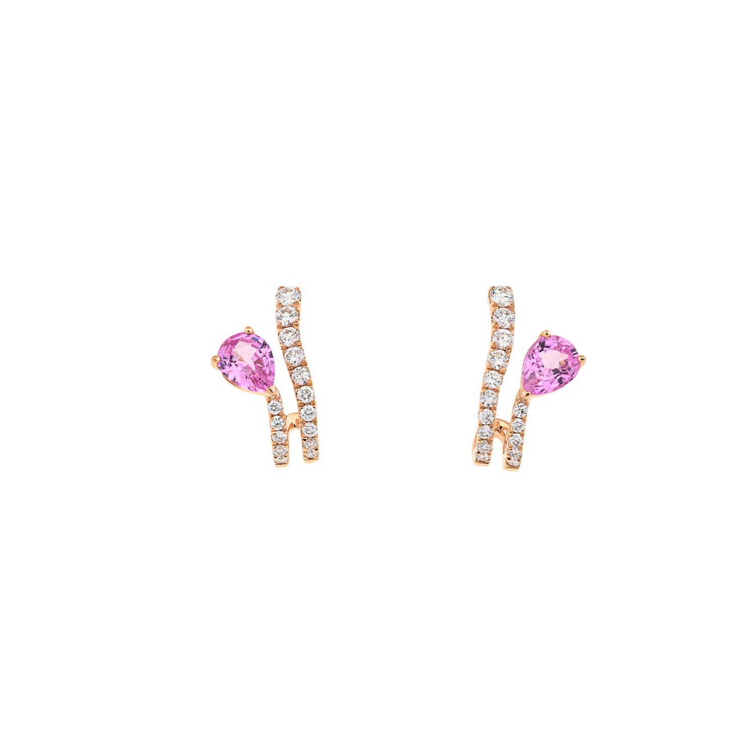 Pink sapphire earring. Diamond earring. Fine jewellery. Evan Anatol. Golden Hall. Greece. Athens.