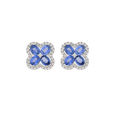 Sapphire Flower Earrings