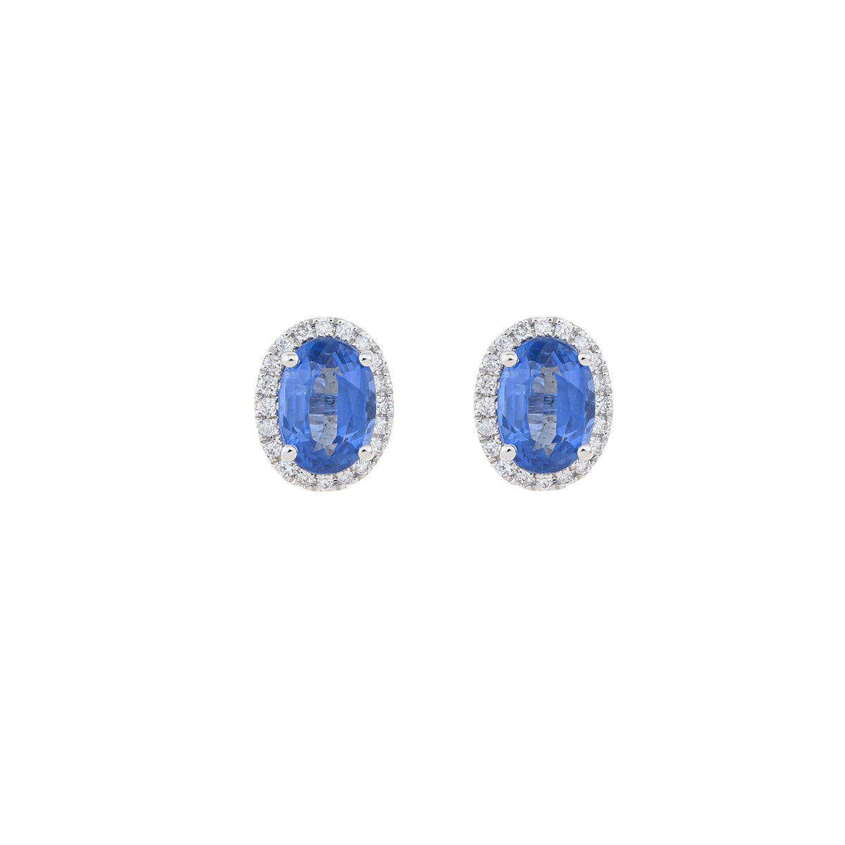 Diamond Earrings. Earring for Gift. Stud Earring. Anatol. Gift. Anatol Jewelry. Fine Jewelry. Golden Hall. Blue Oval Earrings.