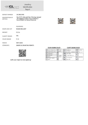 0,13CT, F/G, VVS2 Diamond Studs