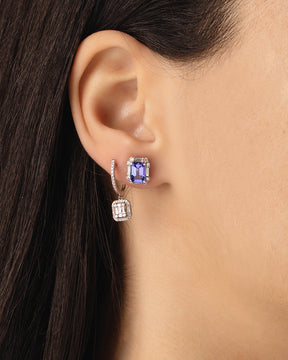 Square Diamond Drop Earring