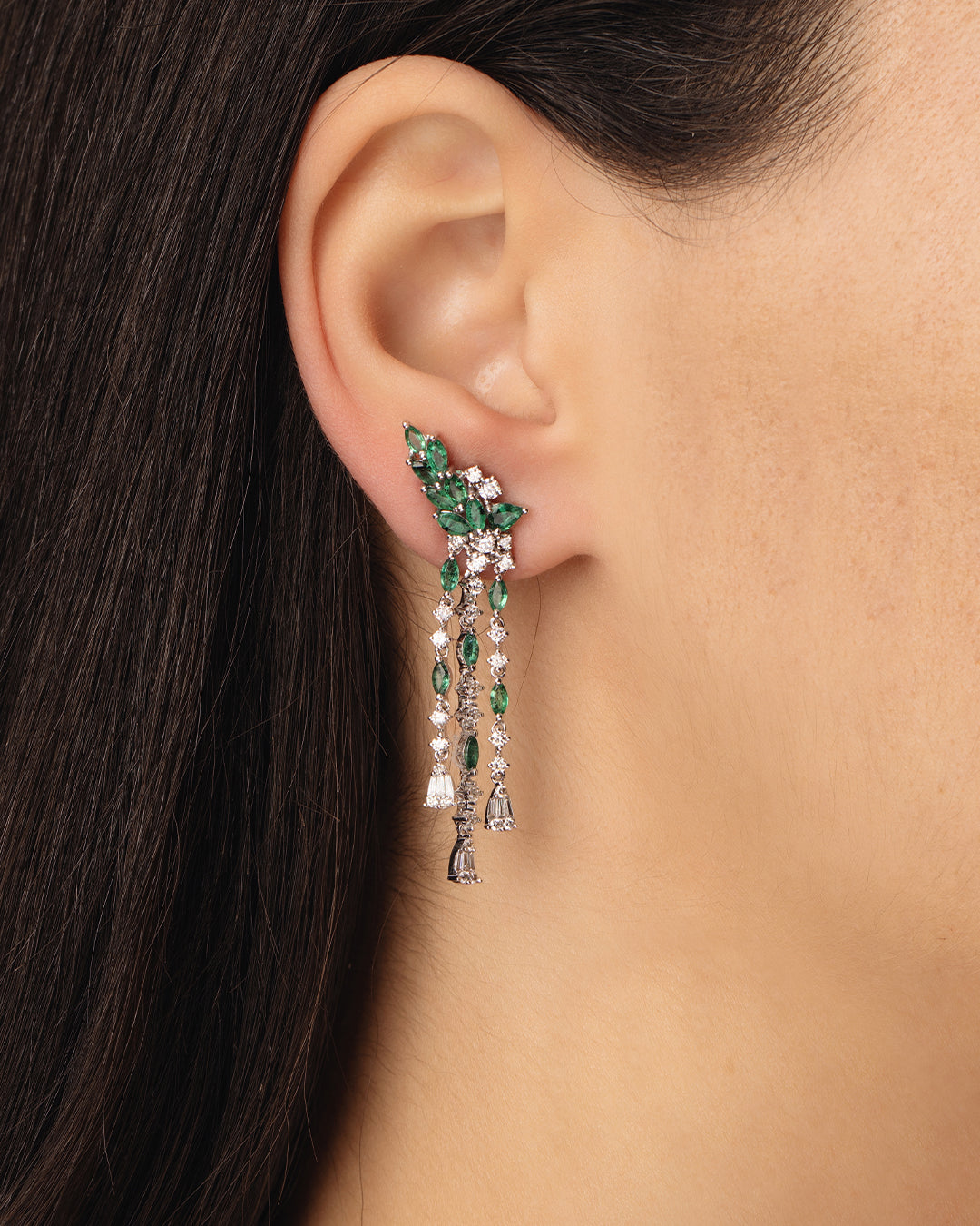 Emerald Rain Earring