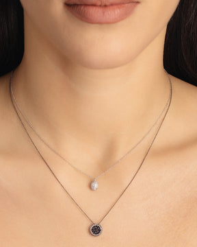 Diamond Covered Oval Necklace