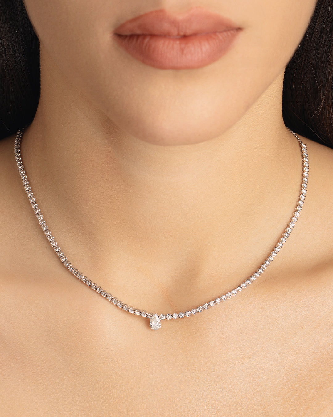 Pear Shaped Diamond Necklace