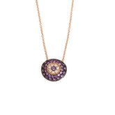 Pink Sapphire Pebble Evil Eye