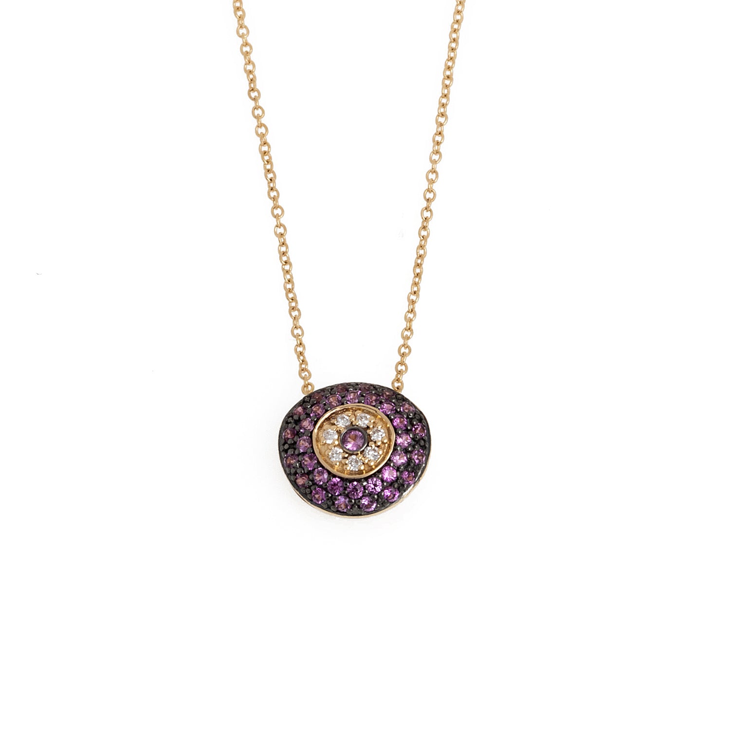 Pink Sapphire Pebble Evil Eye