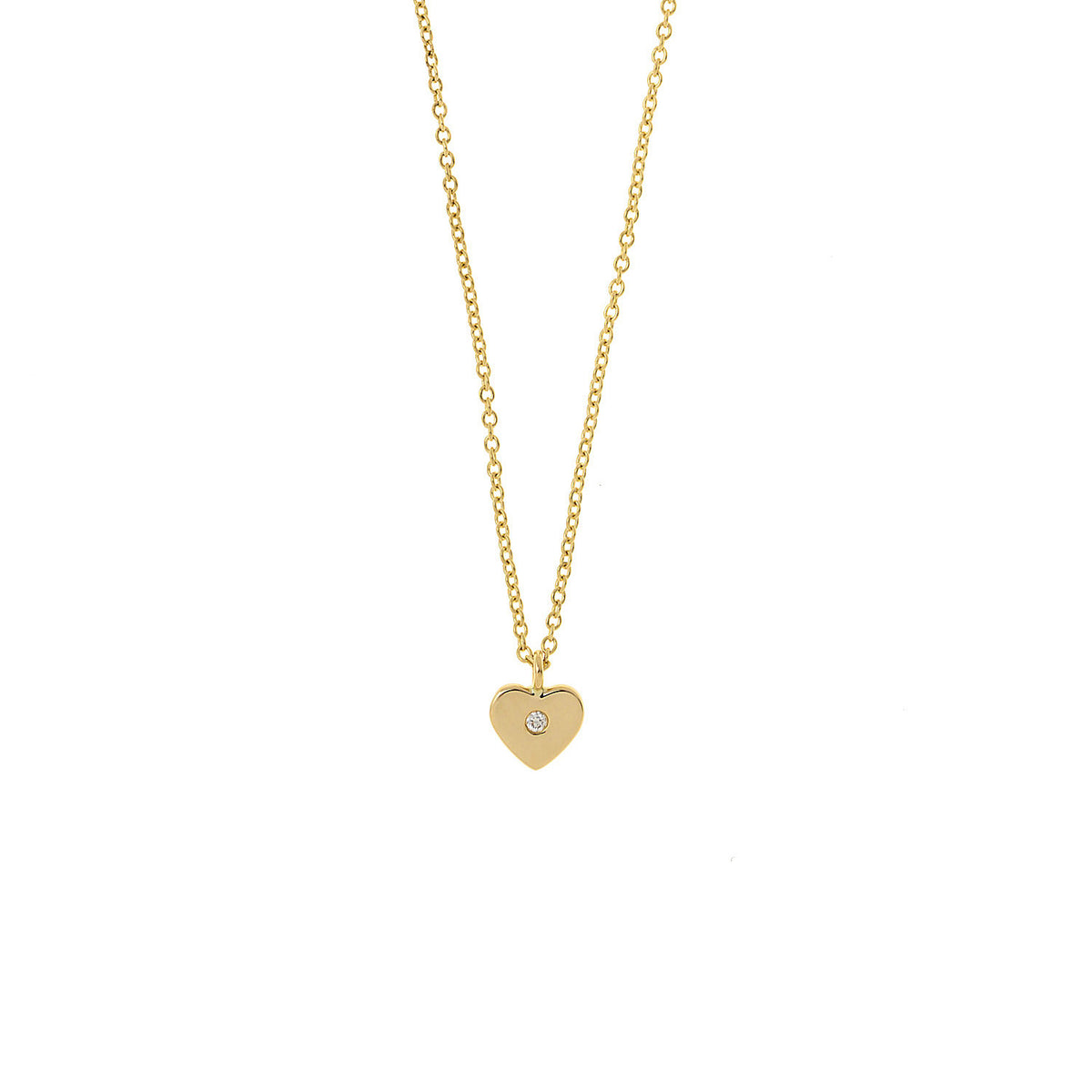 Single Diamond Heart Necklace