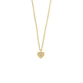 Single Diamond Heart Necklace