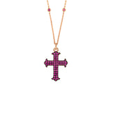 Diamond Cross. Gold and diamond cross. Cross for christening. Cross for baptism. Fine jewellery. Anatol jewellery. Χρυσά κοσμήματα. Κοσμήματα Κηφισιά. Σταυρός χρυσός. Σταυρός με διαμάντια. Βαφτιστικός σταυρός. Σταυρός για βάφτιση.  Σταυρός με μπριγιάν. Ruby cross necklace.