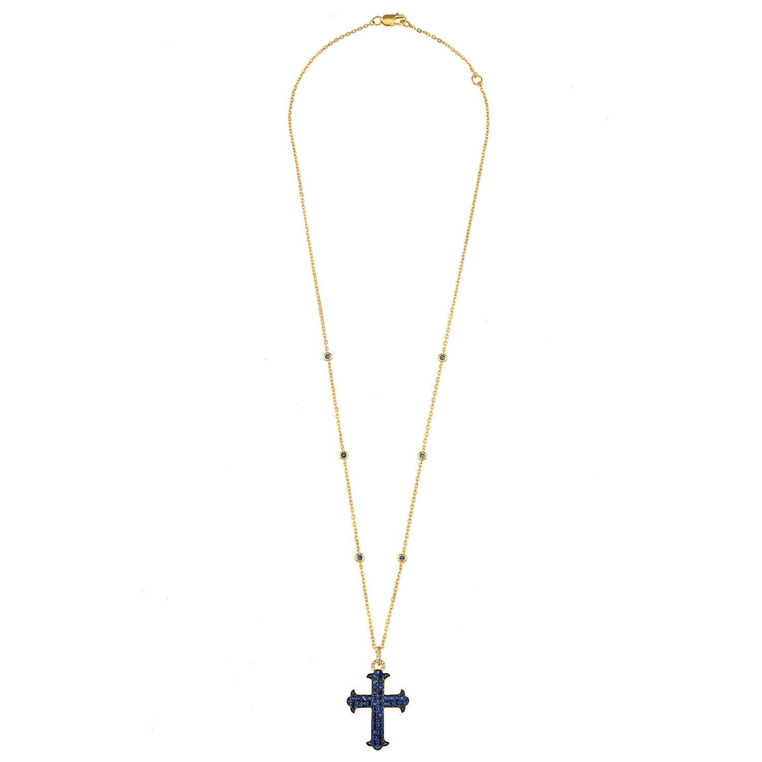 Diamond Cross. Gold and diamond cross. Cross for christening. Cross for baptism. Fine jewellery. Anatol jewellery. Χρυσά κοσμήματα. Κοσμήματα Κηφισιά. Σταυρός χρυσός. Σταυρός με διαμάντια. Βαφτιστικός σταυρός. Σταυρός για βάφτιση.  Σταυρός με μπριγιάν. Sapphire cross necklace.