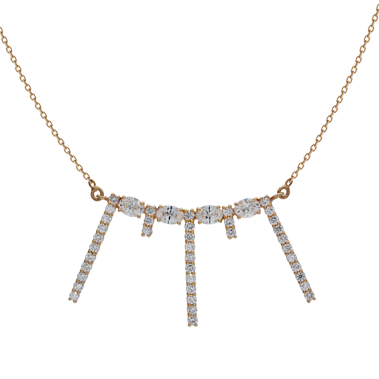 Oval Diamond Bar Necklace