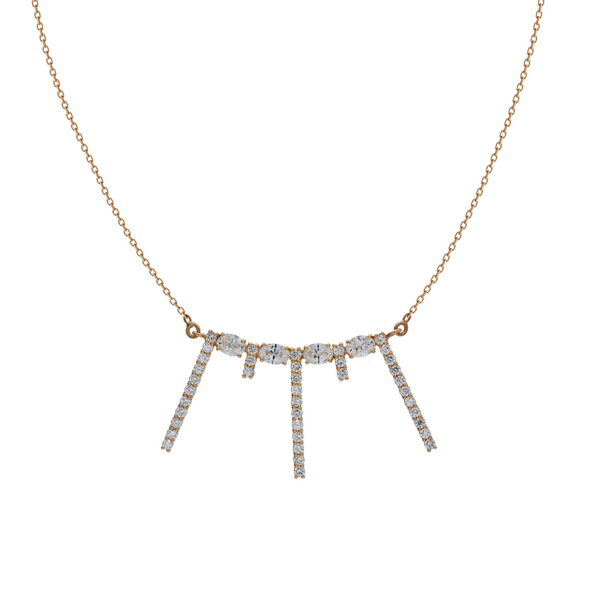 Oval Diamond Bar Necklace
