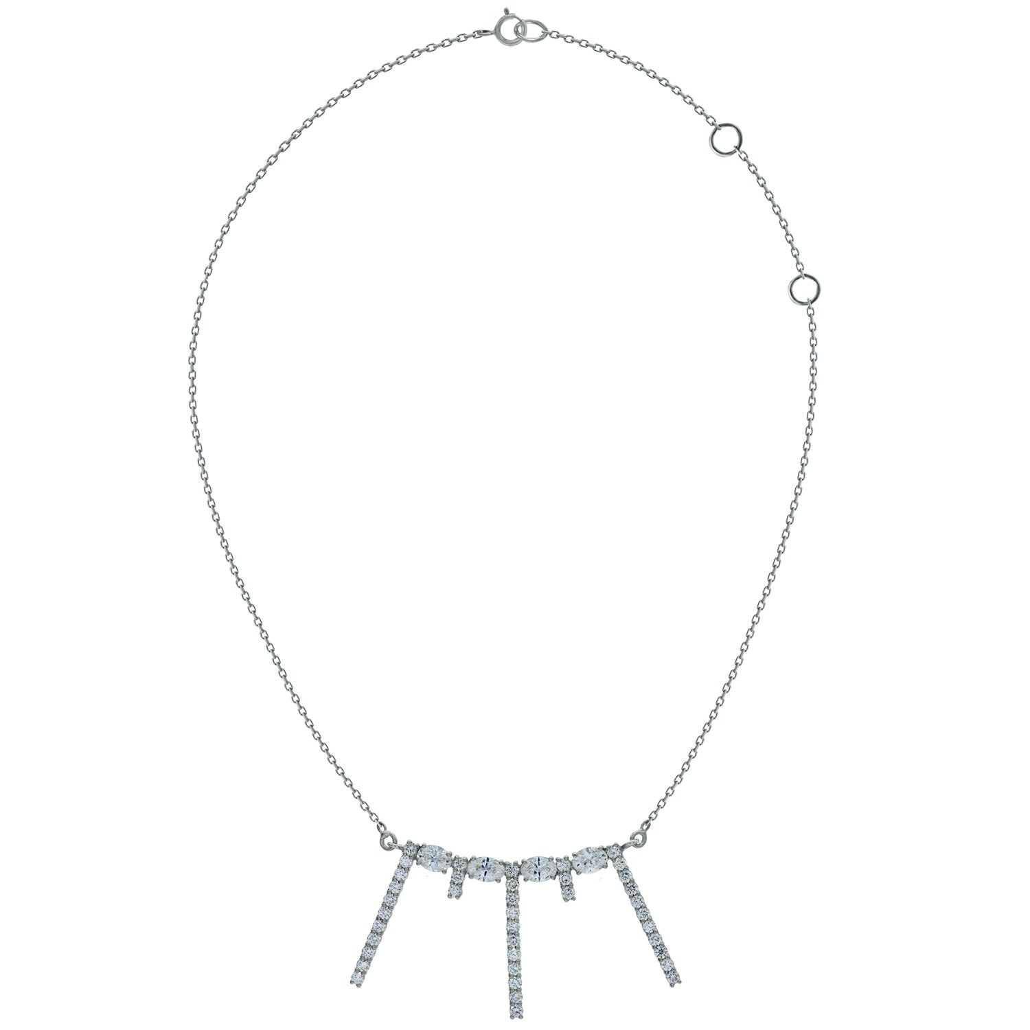 Oval Diamond Bar Necklace