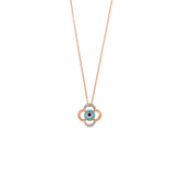 Turquoise eye necklace Cross necklace. Gift necklace. Gold necklace. Diamond necklace. Precious stone necklace. Evil Eye necklace. Chain necklace. Easy to wear necklace. Anatol jewelry. Fine jewelry. Golden Hall. Kifissia. Athens. Χρυσό κολιέ. Κολιέ με διαμάντια. Χρυσά κοσμήματα. Κηφισιά. Κολιέ με μπριγιάν.