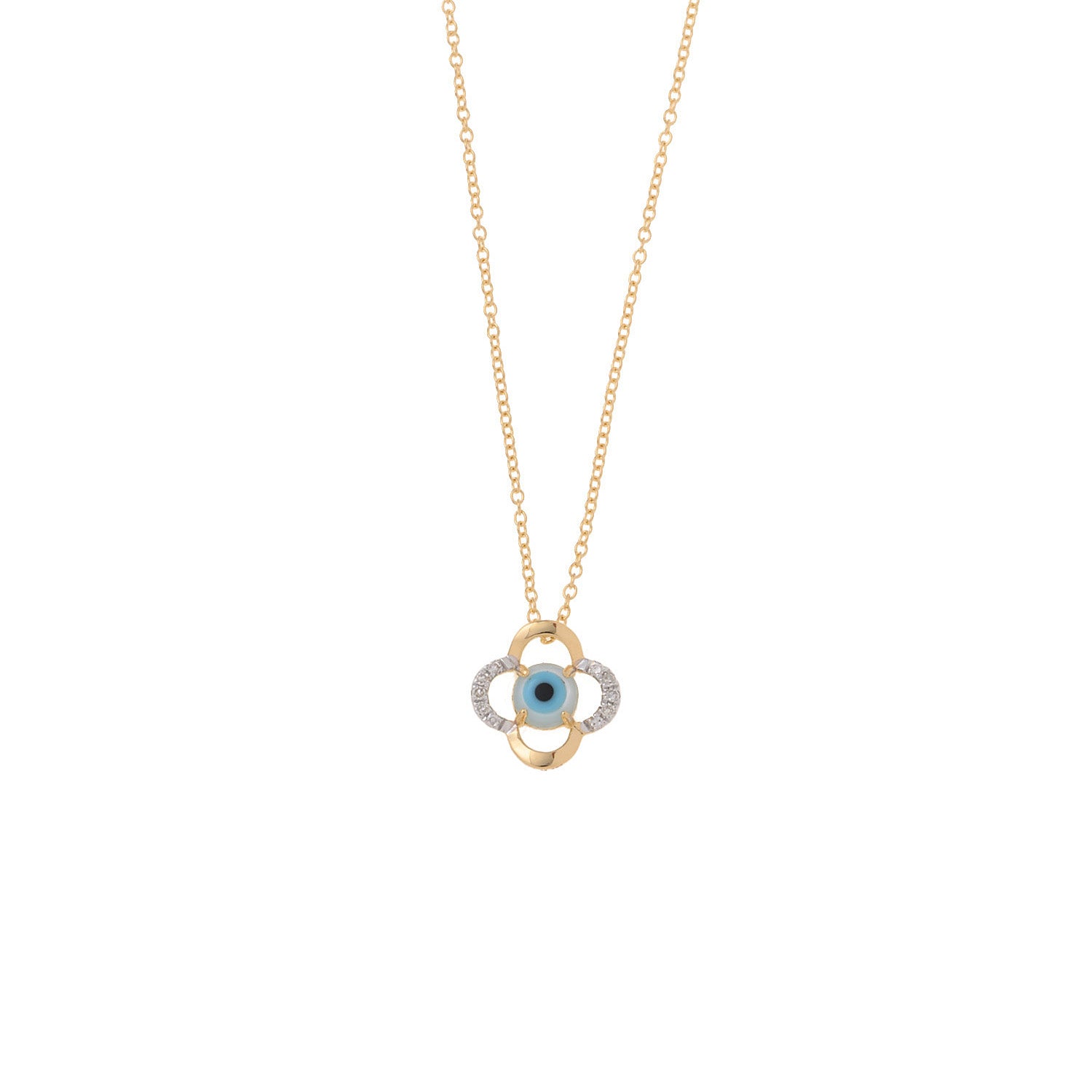 Turquoise eye necklace Cross necklace. Gift necklace. Gold necklace. Diamond necklace. Precious stone necklace. Evil Eye necklace. Chain necklace. Easy to wear necklace. Anatol jewelry. Fine jewelry. Golden Hall. Kifissia. Athens. Χρυσό κολιέ. Κολιέ με διαμάντια. Χρυσά κοσμήματα. Κηφισιά. Κολιέ με μπριγιάν.