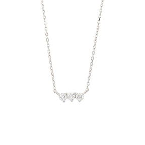 Three Diamond Bar Necklace