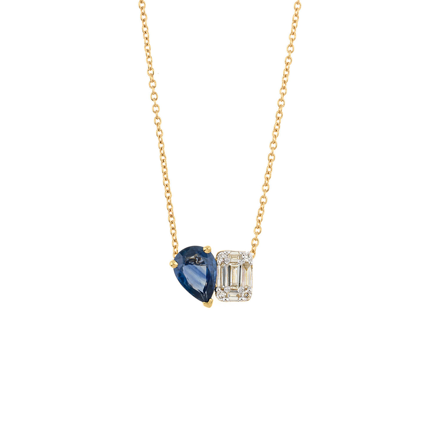 Sapphire Necklace. Sapphire and diamond necklace. Sapphire necklace for gift. Chain necklace. Anatol jewelry. Fine jewelry. Golden Hall. Kifissia. Athens. Χρυσό κολιέ. Κολιέ με διαμάντια. Χρυσά κοσμήματα. Κηφισιά. Κολιέ με μπριγιάν. Κολιέ με ζαφείρια. Κολιέ με μπριγιάν και ζαφείρια.